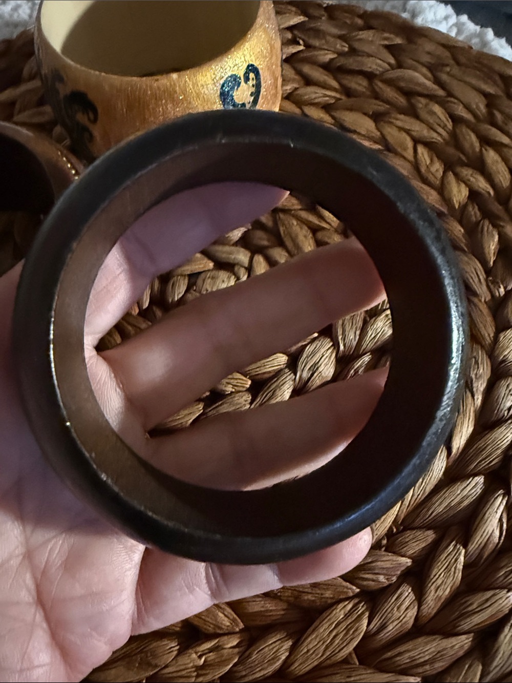 Wood Bold Boho Artistic Bangle Set - Women’s Bracelet Stack - Picture 8 of 8